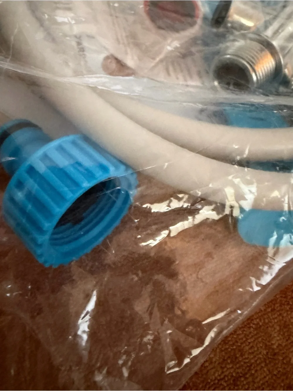 Aquapaw Aqua Blue Silicone Pet Bathing Scrubber with Hose Attachment